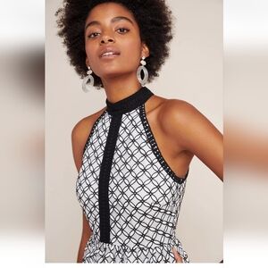 Women's Luxology High Neck Fitted Lace Midi Dress